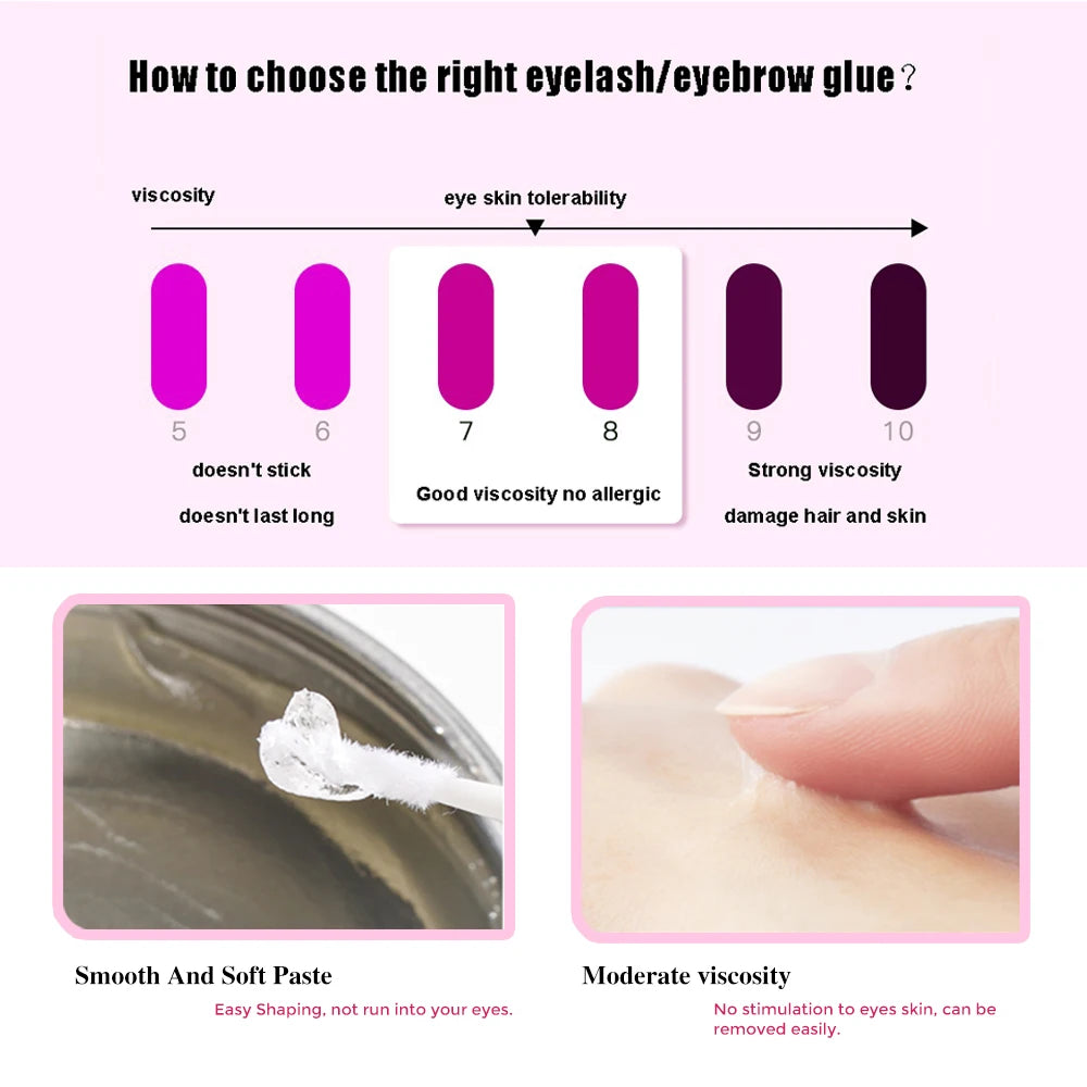 Choisir la bonne viscosité de colle pour cils et sourcils
