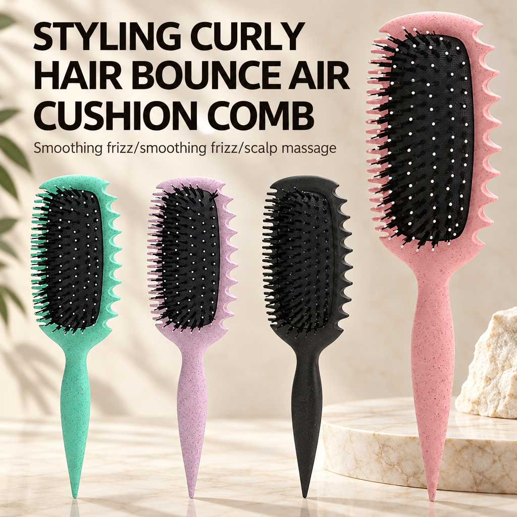 Brosse à boucles coussin d'air – démêle et définit sans tirer