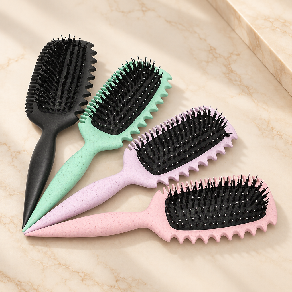 Brosse à boucles coussin d'air – démêle et définit sans tirer